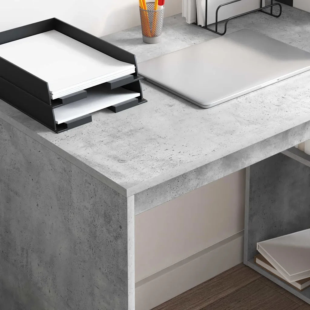 Scrivania | Tavolo da Ufficio Grigio cemento 108 x 55 x 103.5 cm Legno multistrato