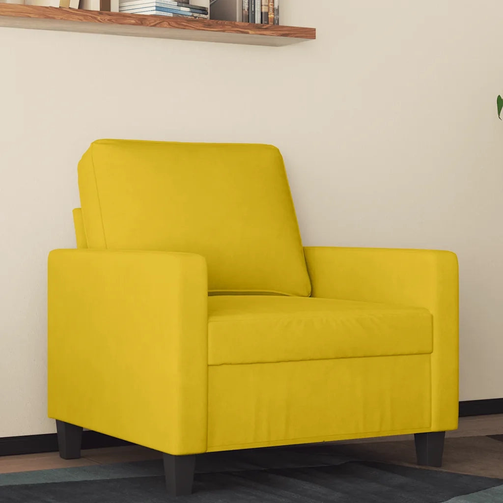 Poltrona | Sedia Relax Giallo 60 cm Velluto