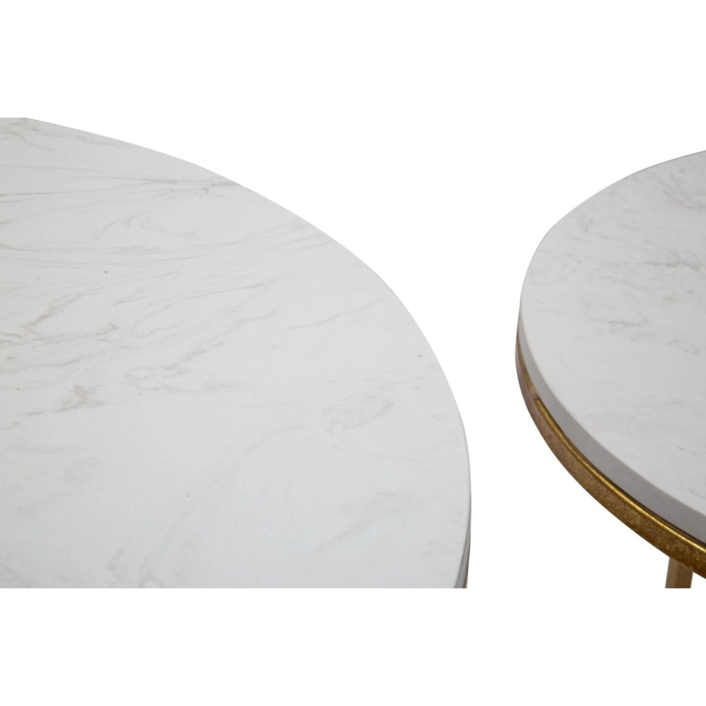 Set di Tavolini VKH534, Oro, Metallo, 52x52x63 cm