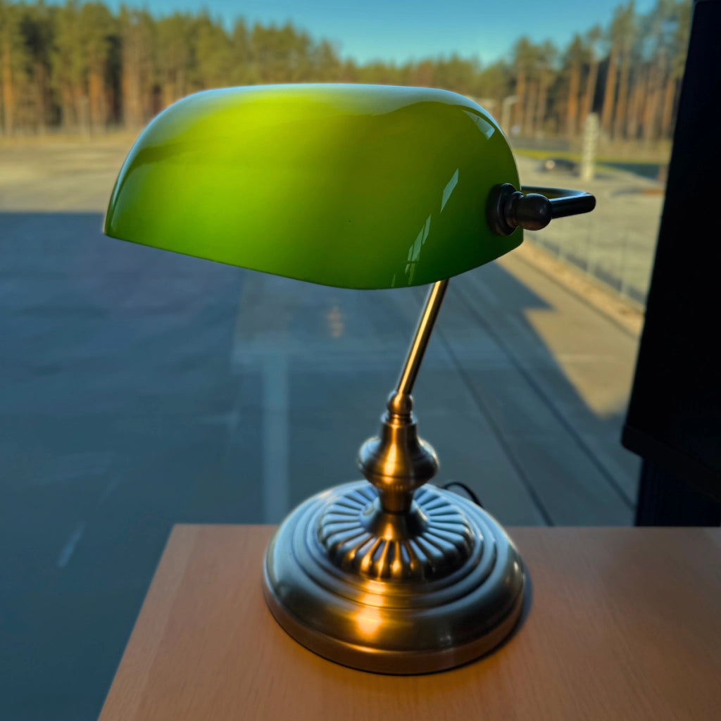 Lampada da scrivania Bank verde/marrone E27 Rabalux 4038
