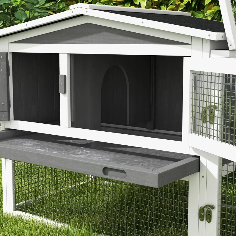 Recinto per piccoli animali in legno grigio 156 x 58 x 68 cm