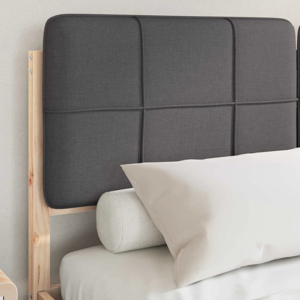 Letto con Testiera Rivestita Grigio scuro 160 x 200 cm