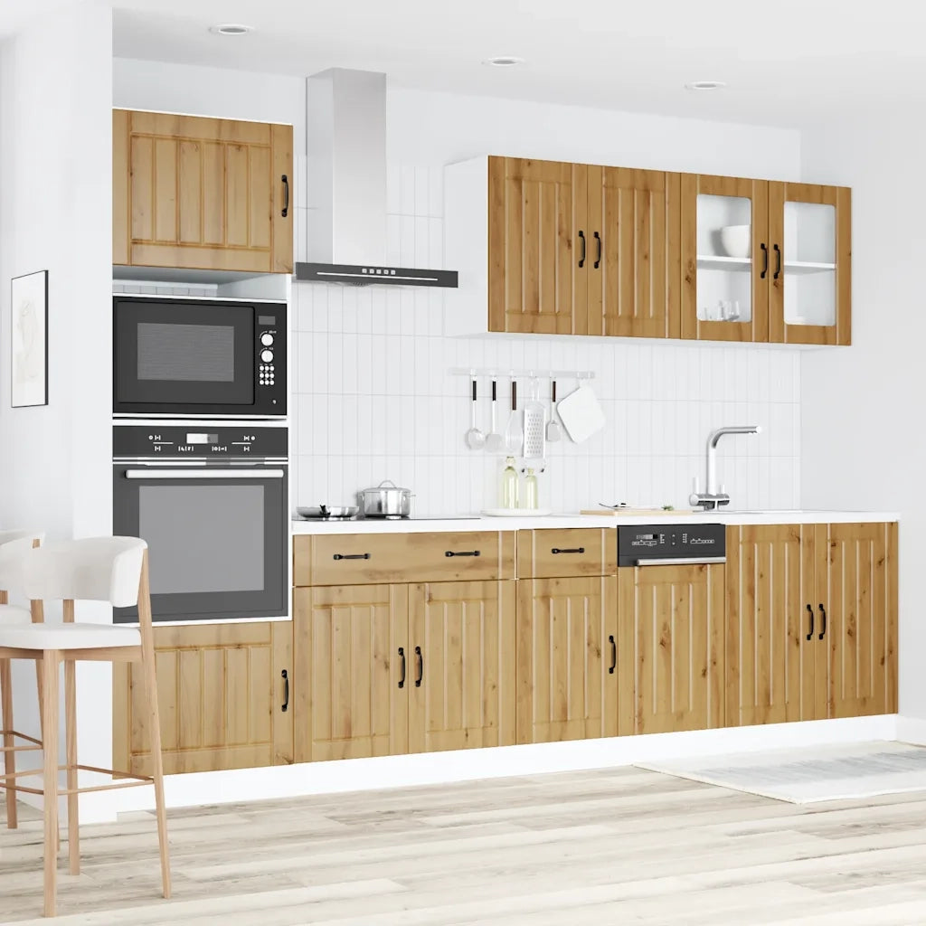 Set Mobili da Cucina 7 pz Kalmar Rovere Artigianale Truciolato 3314750
