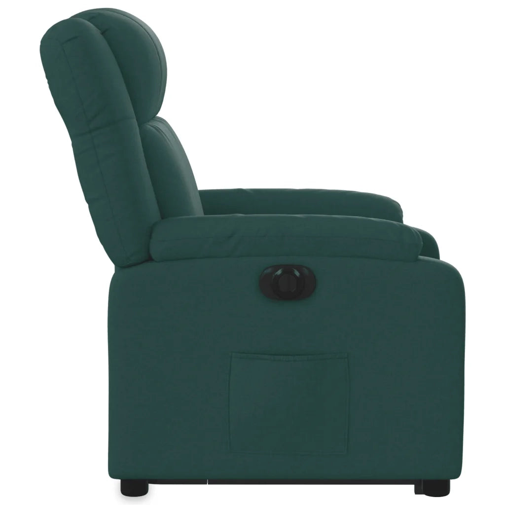 Poltrona Alzapersona Reclinabile Elettrica Verde Scuro Tessuto 3205232