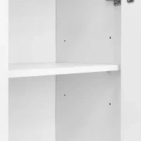 Credenza Moderna con 4 Ante e Ripiani Regolabili, Maniglie Dorate, per Soggiorno e Cucina, 140x38x80 cm, Bianco