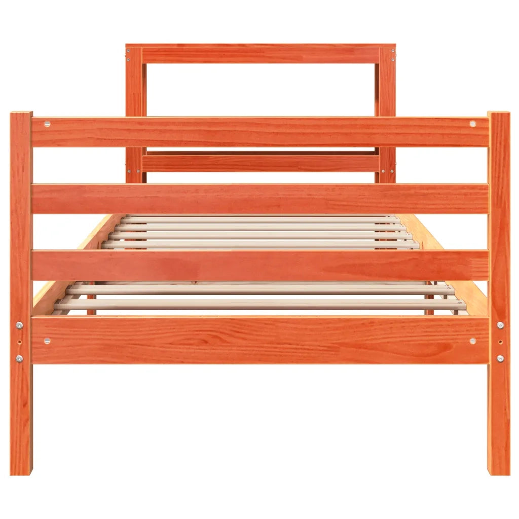 Letto senza Materasso Marrone Cera 75x190 cm in Legno di Pino 3305836