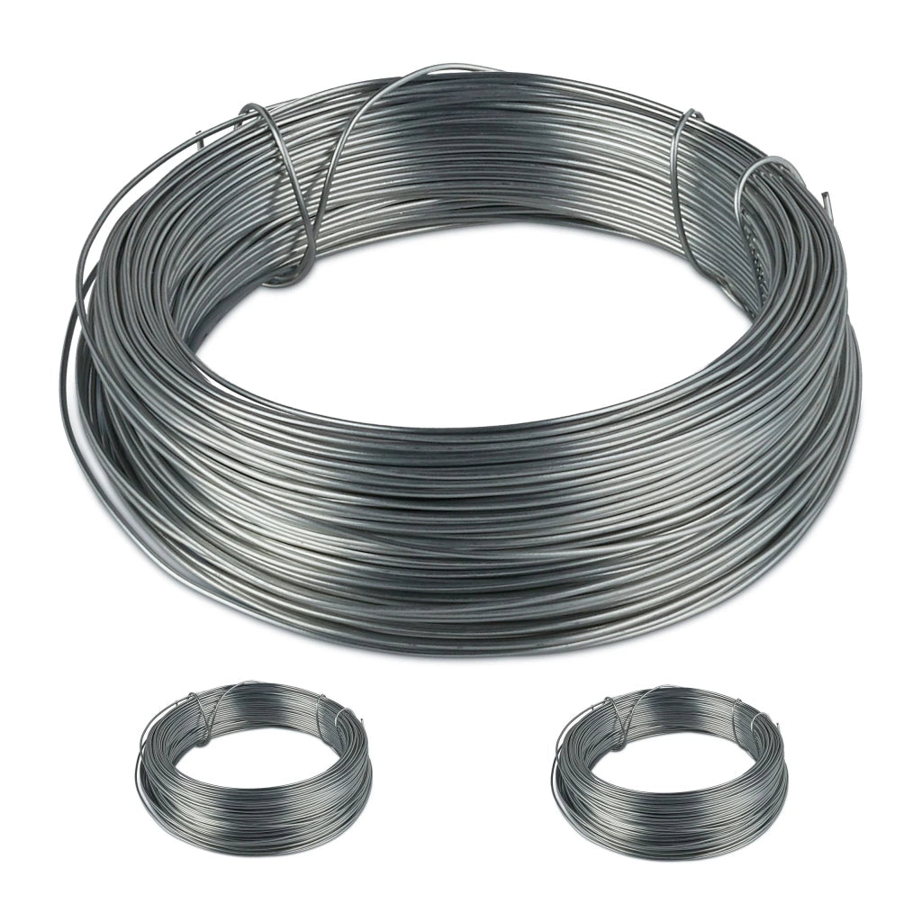 Set di 3 bobine di filo da giardino flessibile per recinzione 3 x 10 cm in acciaio zincato argentato 13_0006894