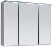 Specchio per bagno con illuminazione LED in titanio/bianco - 80 x 68 x 225 cm - grande spazio di stoccaggio