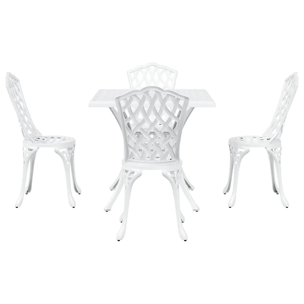 Set di Tavolo da Giardino 5 pcs Bianco Alluminio pressofuso 3334754