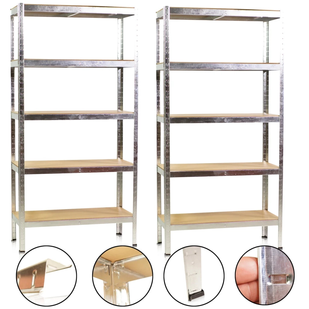 Set di 2 ripiani resistenti 90 x 40 x 180 cm, base in MDF