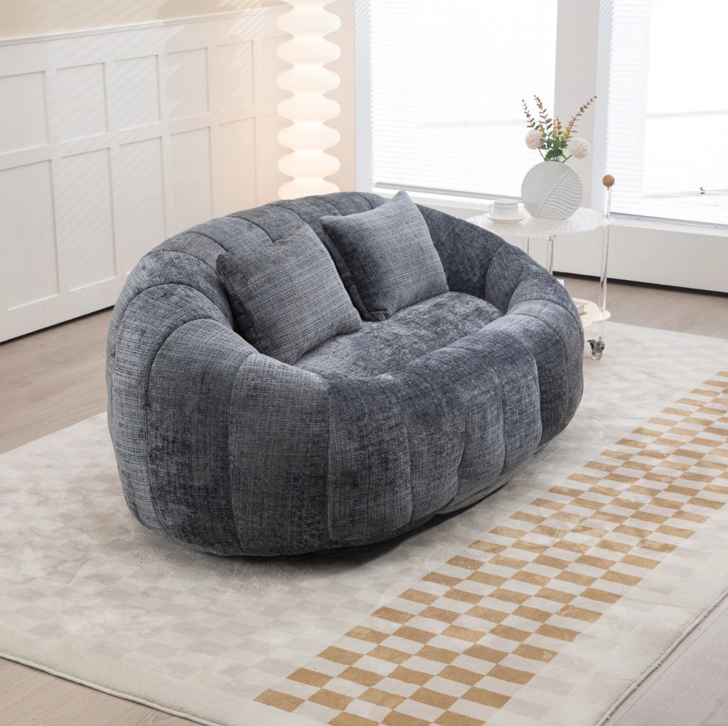 Divano lounge in ciniglia grigio 150x95 cm