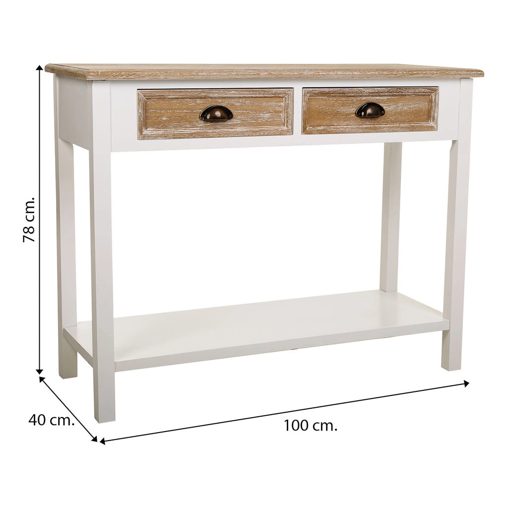 Mobile da ingresso in legno bianco 100x40x78h