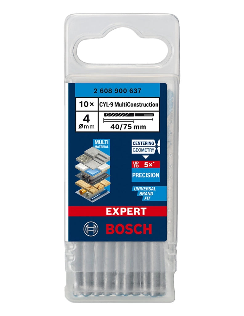 Set di 10 punte BOSCH EXPERT CYL-9 MultiConstruction Ø 4 x 75 mm (2 608 900 637)