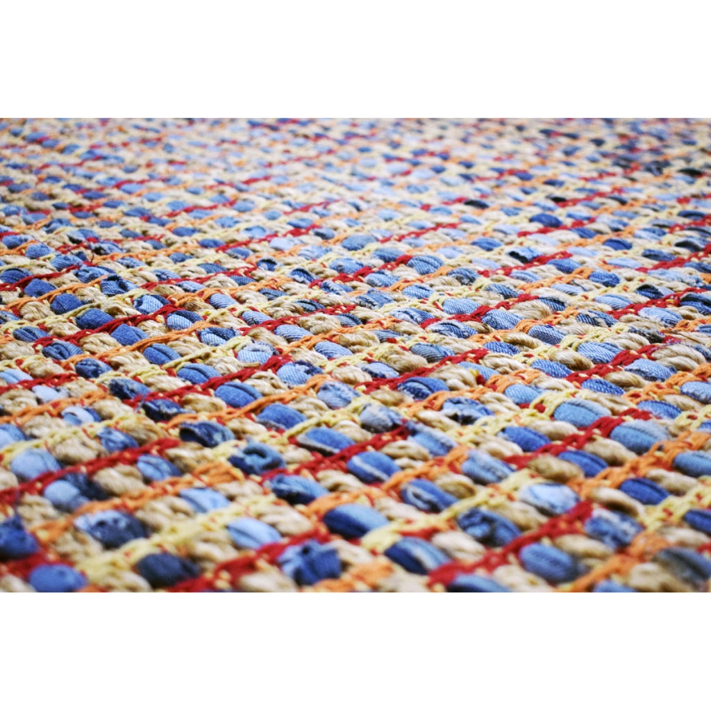 Tappeto Sienna 410 in juta e cotone intrecciato multicolore