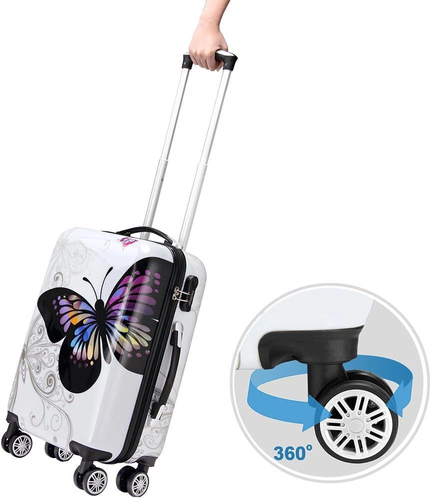 Trolley Butterfly Valigia a Guscio Rigido M Manico Telescopico Alluminio Ruote girevoli 360°