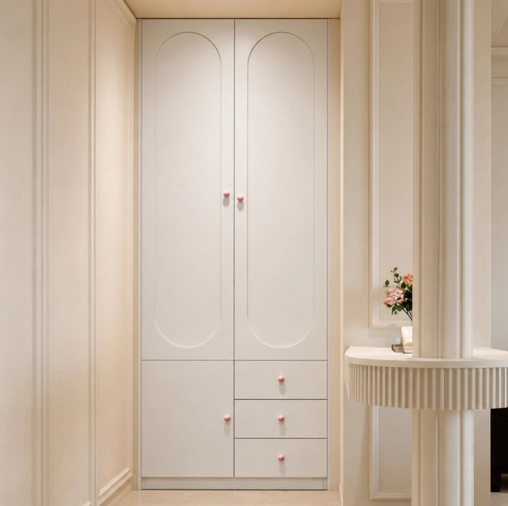 Armadio per cameretta 2 ante con 3 cassetti 80x50x200 cm bianco HAVRYA