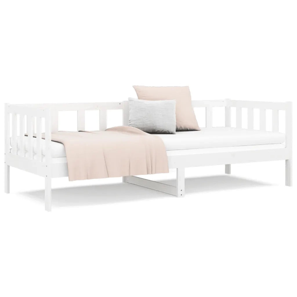 Dormeuse senza Materasso Bianca 90x190 cm Legno Massello Pino 814645