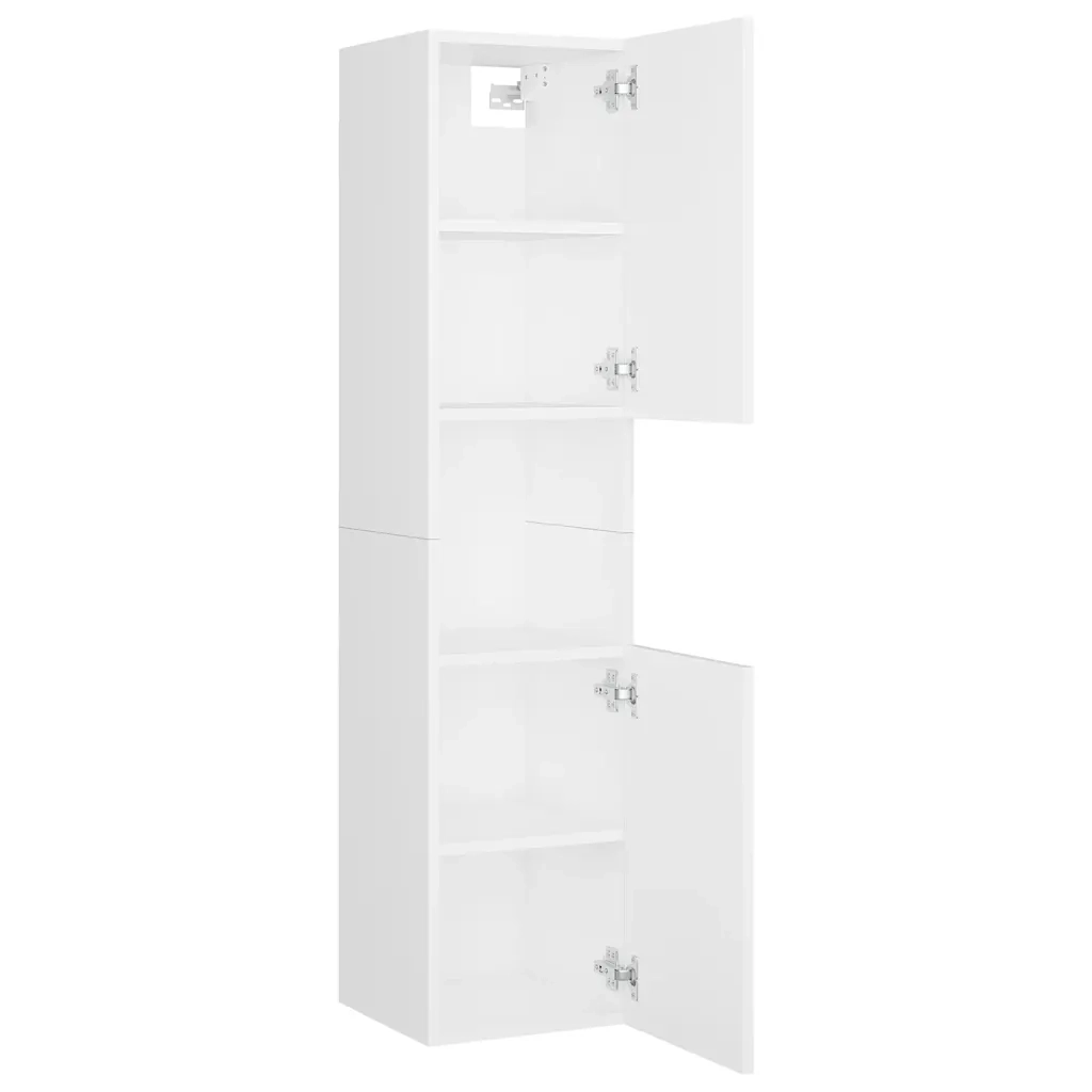 Set Mobili da Bagno | Armadio da bagno Bianco in Legno Multistrato