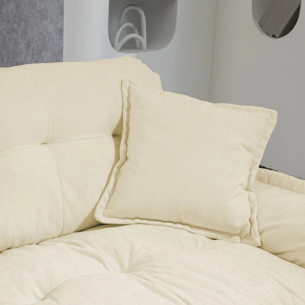 Set divani 2 posti e poltrona ¨C Minimal ¨C Tessuto chenille imbottito con cuscini