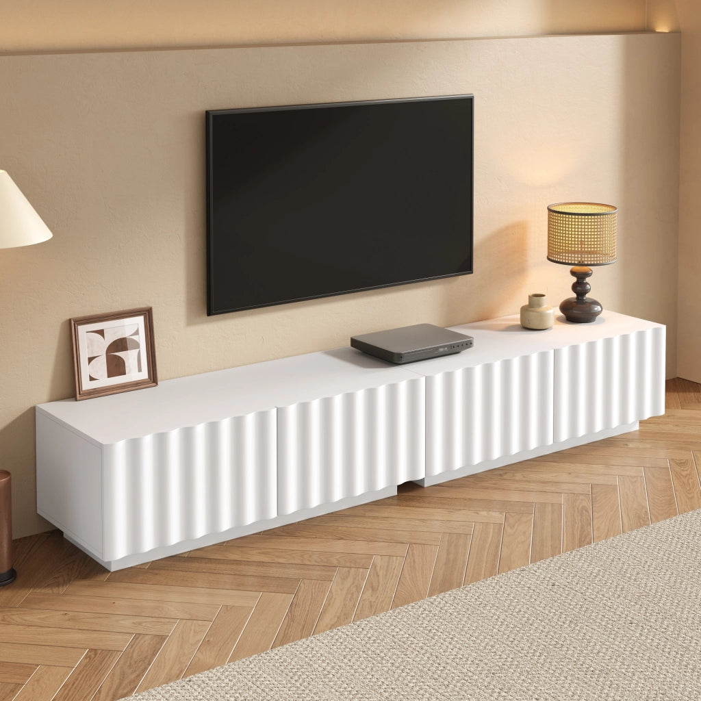 Mobile TV con Ante Push-to-Open ¨C MINIMAL ¨C Legno, Soggiorno, Bianco
