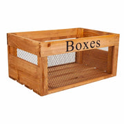 Cassetto in legno e metallo marrone 36x23x17h cm