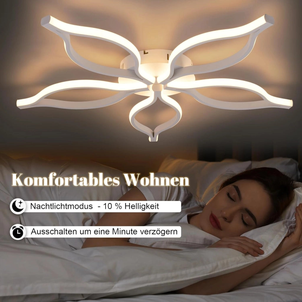 ZMH Plafoniera LED Bianca 80 cm 75W Moderna per Soggiorno con Telecomando e Regolazione Luminosità per Camera da Letto