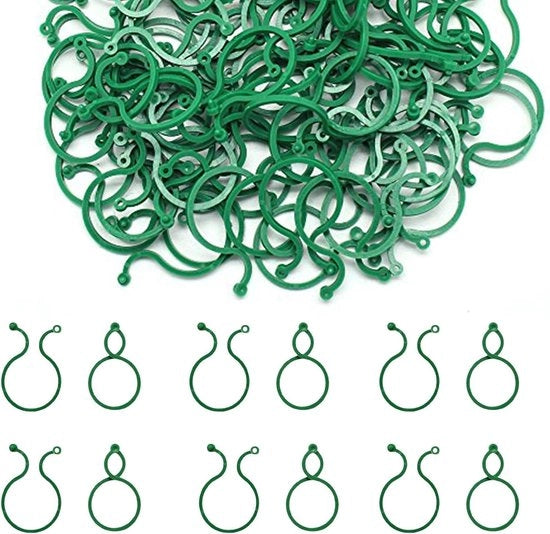 Clip per piante sicure - 100 pezzi per intrecciare e fissare le piante - verde