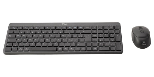 itek DEC WS01 tastiera Mouse incluso Universale RF senza fili + Bluetooth QWERTY Inglese, Italiano Nero, Grigio