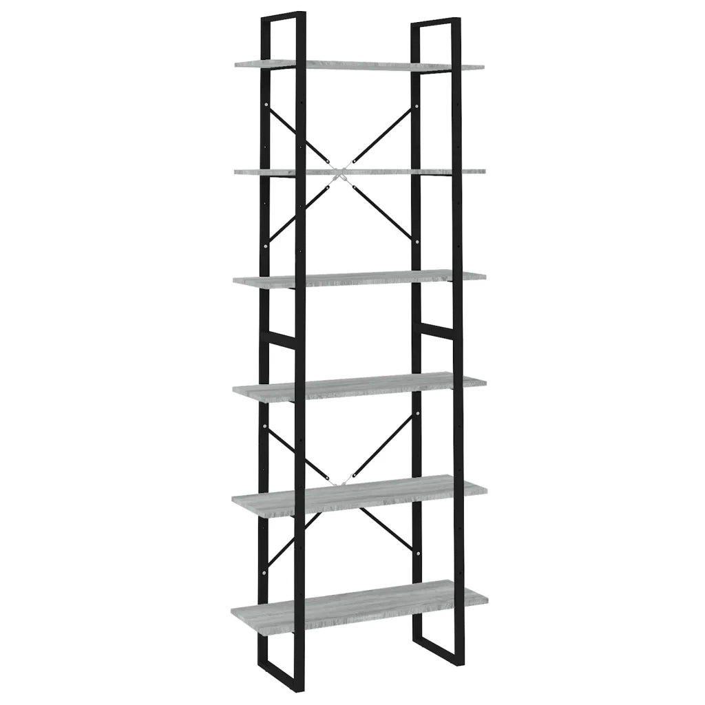 Scaffale Alto Grigio Sonoma 80x30x210 cm in Legno Multistrato 821319