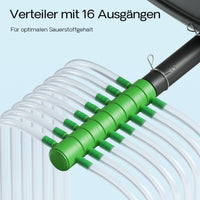 CAP-100 Aeratore acquario 70 W, ossigenatore per laghetti da giardino da 80 m³ e acquari, pompa d'aria 100 l/min con 4 uscite, sistema di aerazione con pietra d'aria e valvola di non ritorno