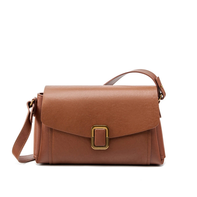 Borsa tote da donna in vera pelle marrone