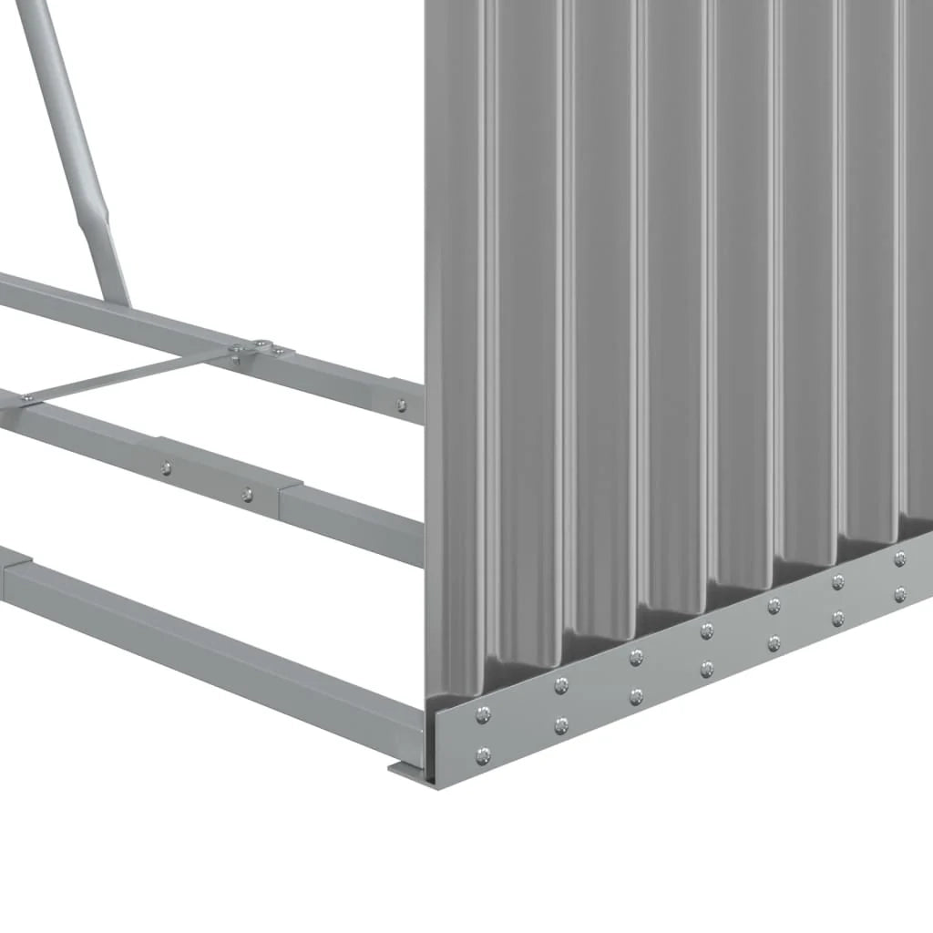 Portalegna chiaro 120 x 45 x 100 cm acciaio zincato grigio 02_0043805