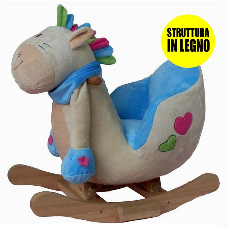 Dondolino Tony il Pony Gioco Peluche a dondolo con struttura in legno