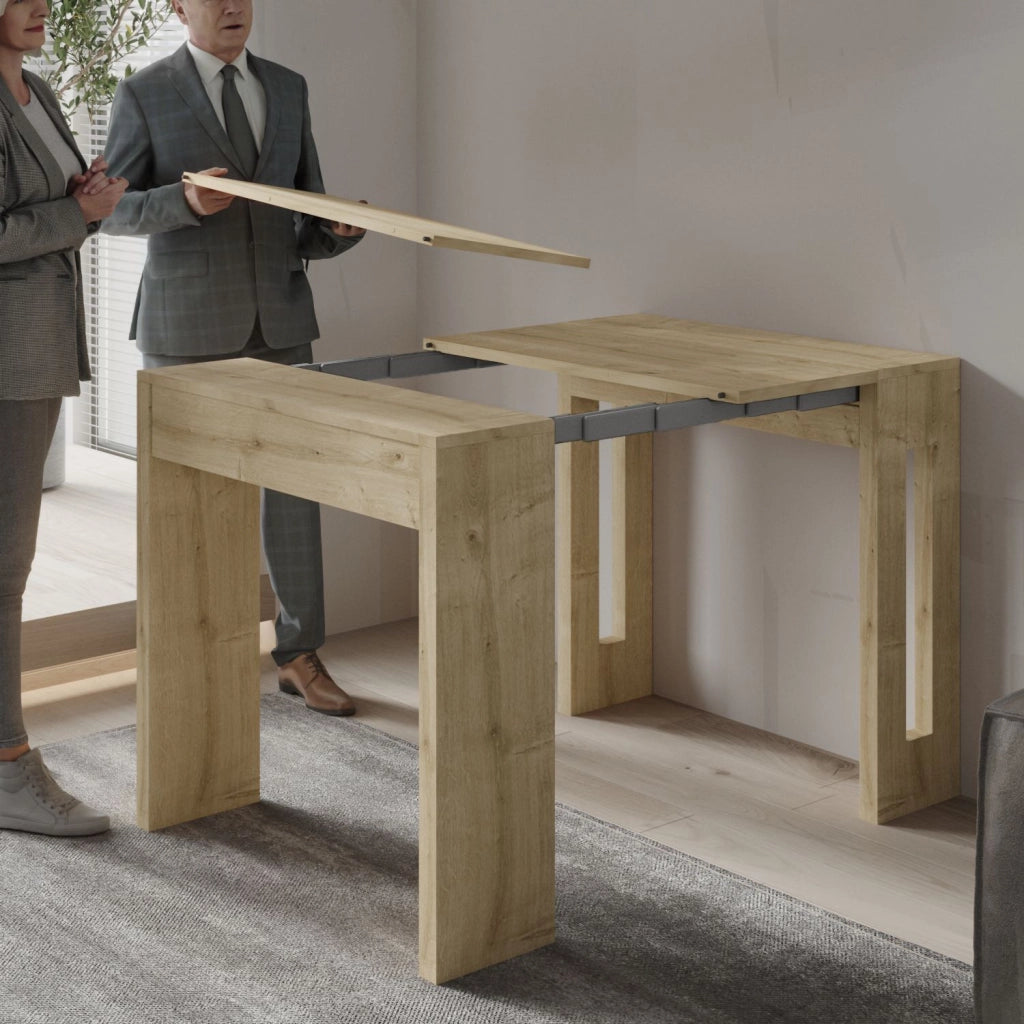 Tavolo da pranzo allungabile in legno "Nivo" - 80 x 44 x 76 cm - Beige
