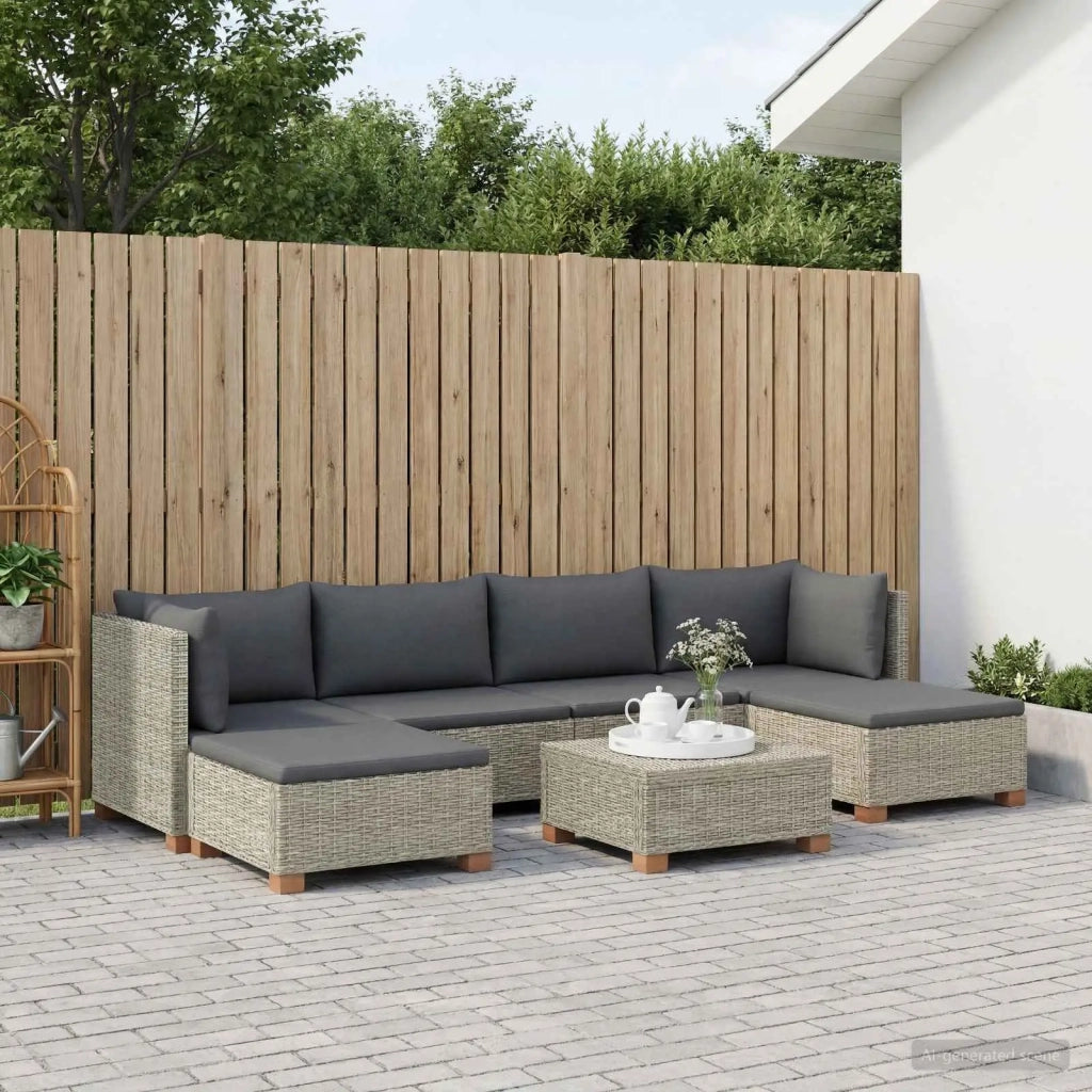 7 pz Set Lounge in Rattan con Cuscini GENDT Rattan naturale 3429867