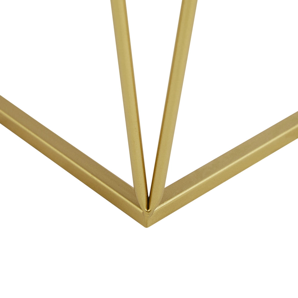 Set di 2 Tavolini in Metallo Base dorato Vetro Specchio Round Top Decorativo Glam