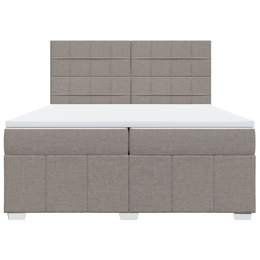 Giroletto a Molle con Materasso Tortora 200x200 cm in Tessuto