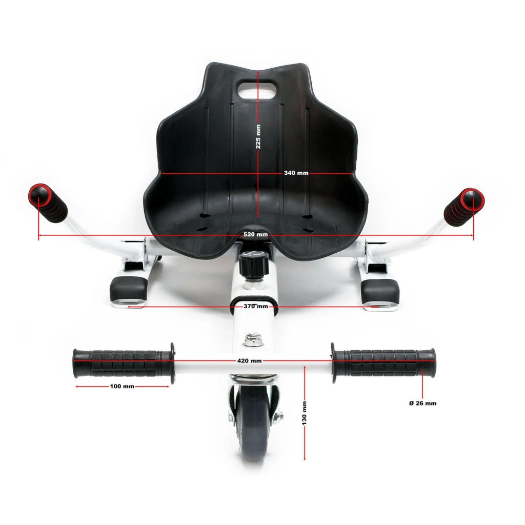 Sedile per monopattino elettrico go-kart compatibile con hoverboard adulto/bambino fino a 120 kg rosso 16_0002718