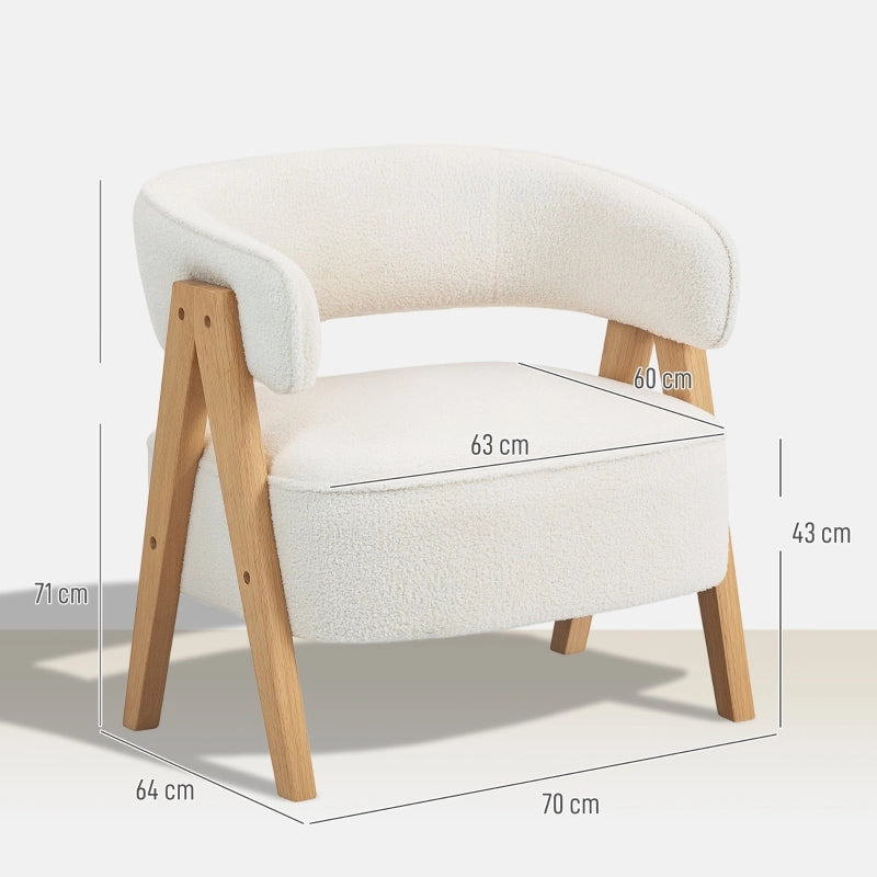 POLTRONA moderna 70x64x71 cm in poliestere bianco