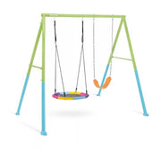 Altalena 2 Componenti per Bambini 254x235x200cm - Dondolo Nido e Seggiolino