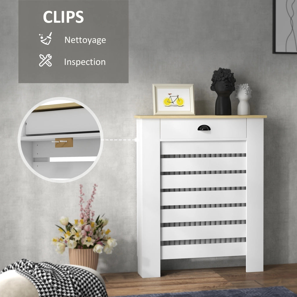 Copriradiatore con 2 cassetti in legno ¨C zephmum ¨C bianco 78x19x95.5 cm