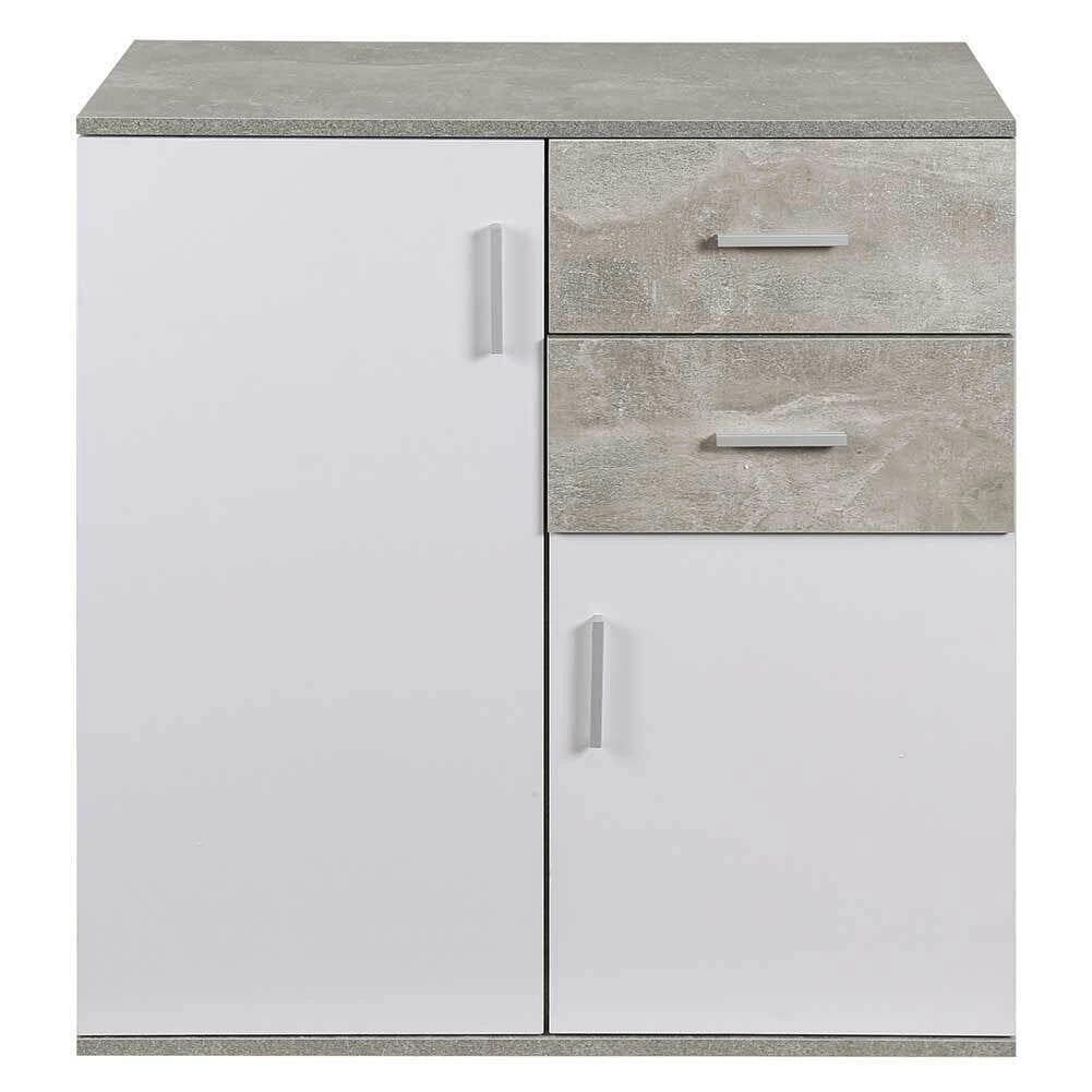 Mobile Madia con Cassetti Ante 2 Ripiani Mobiletto Credenza Cucina Bagno Moderna