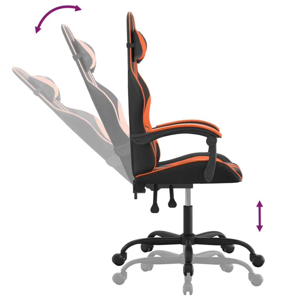 Sedia da Gaming Nero e Arancione in Similpelle 3143824