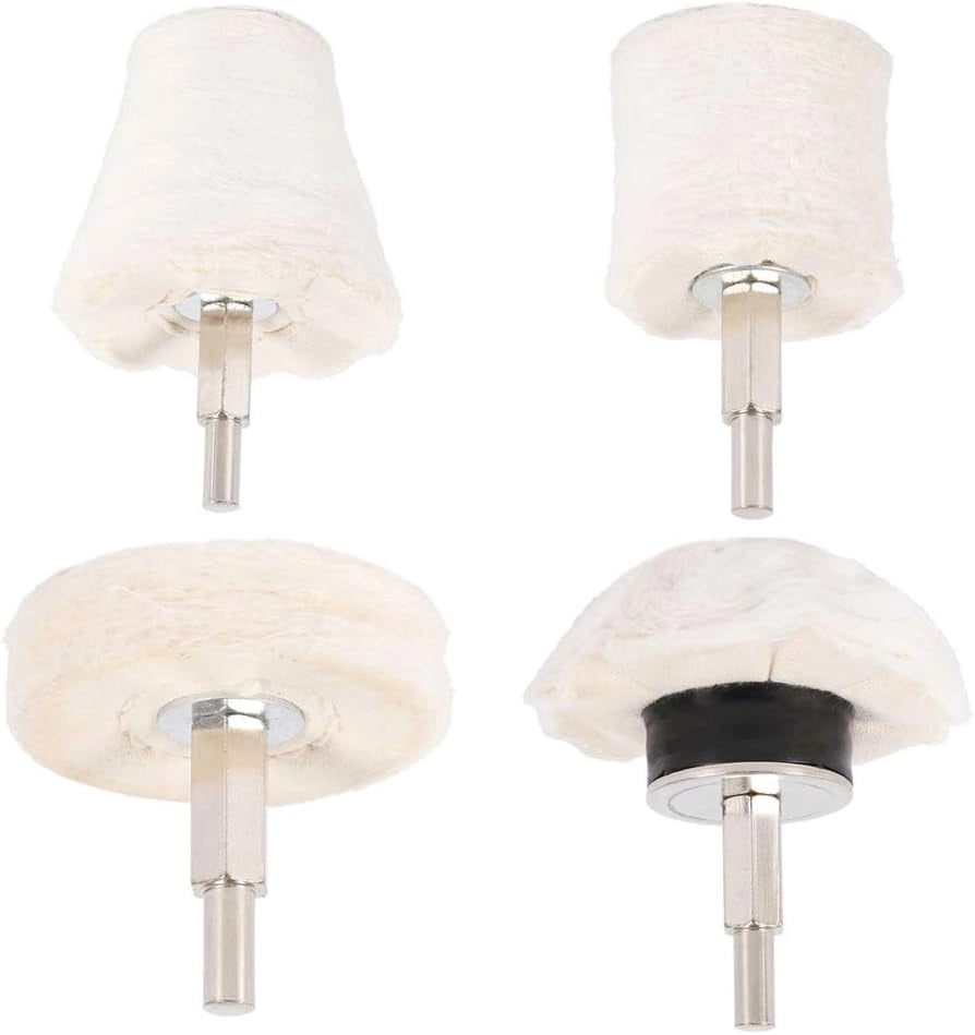 Set 4 Spazzole Microfibra rotante per trapano Per Pulizia Lucidatura Pad  Ruote