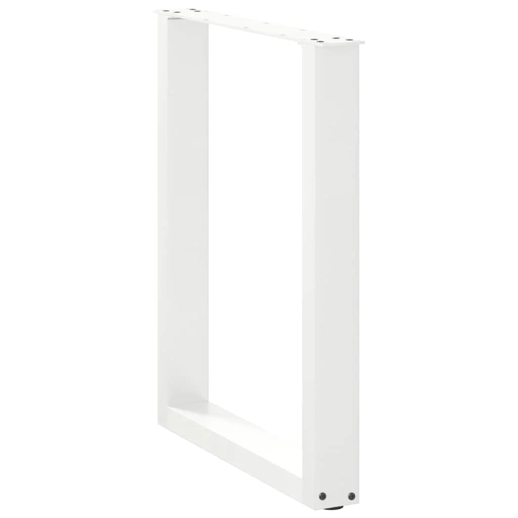Set di 2 gambe per tavolo da pranzo a forma di U 60 x 73 cm con piedini regolabili design moderno acciaio bianco 02_0057421