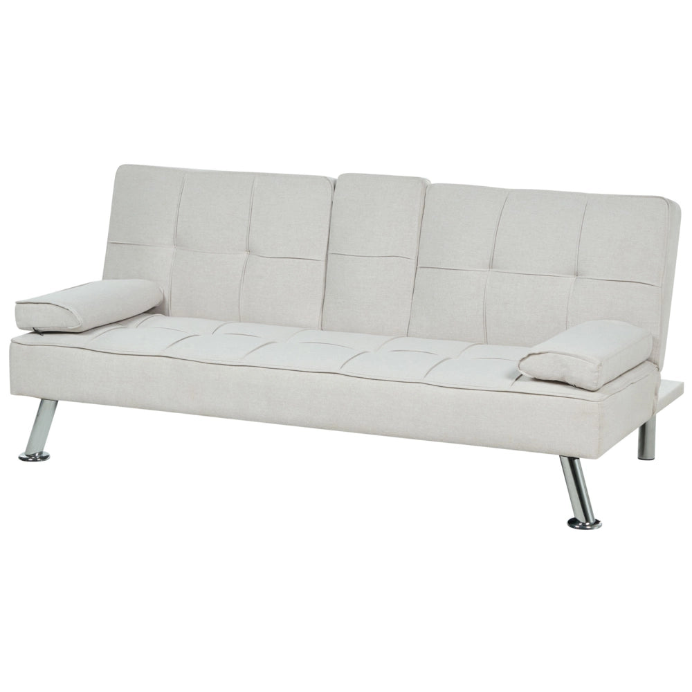 Divano letto a 3 posti moderno in tessuto di colore beige salotto elegante stile moderno