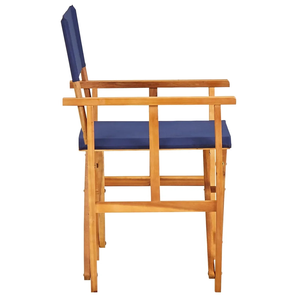 Sedia da Regista in Legno Massello di Acacia Blu 45952