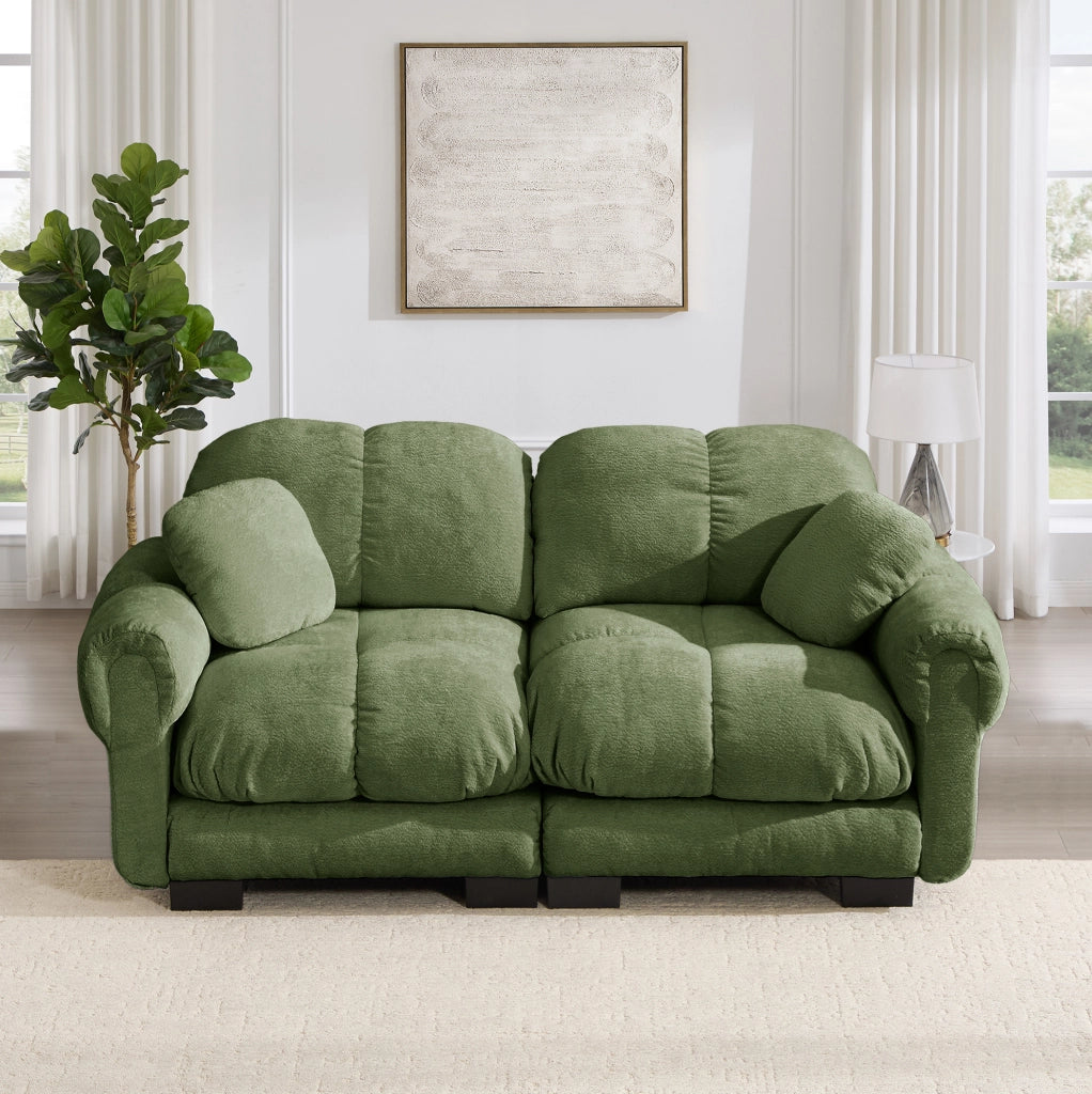 Divano modulare in chenille 190x86x90 cm; verde