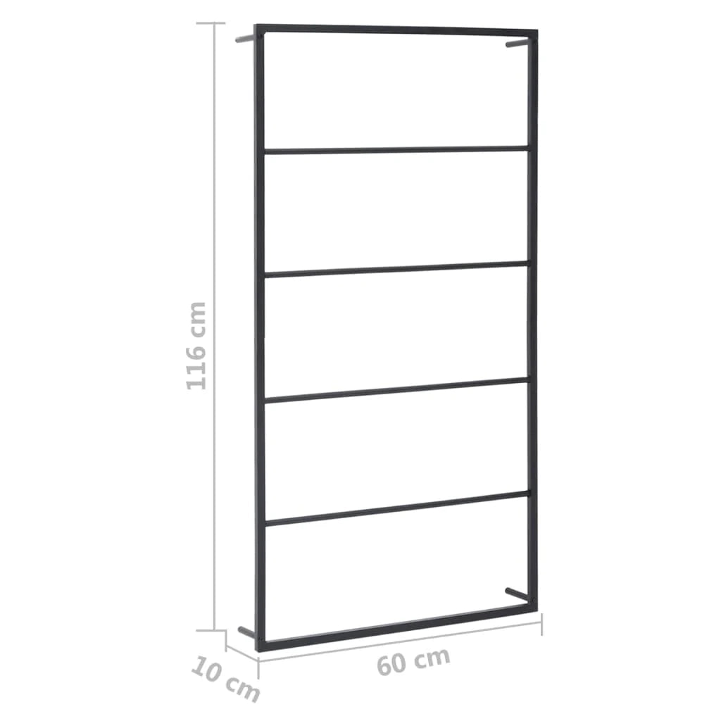 Portasciugamani da bagno 116 cm acciaio nero 02_0001650