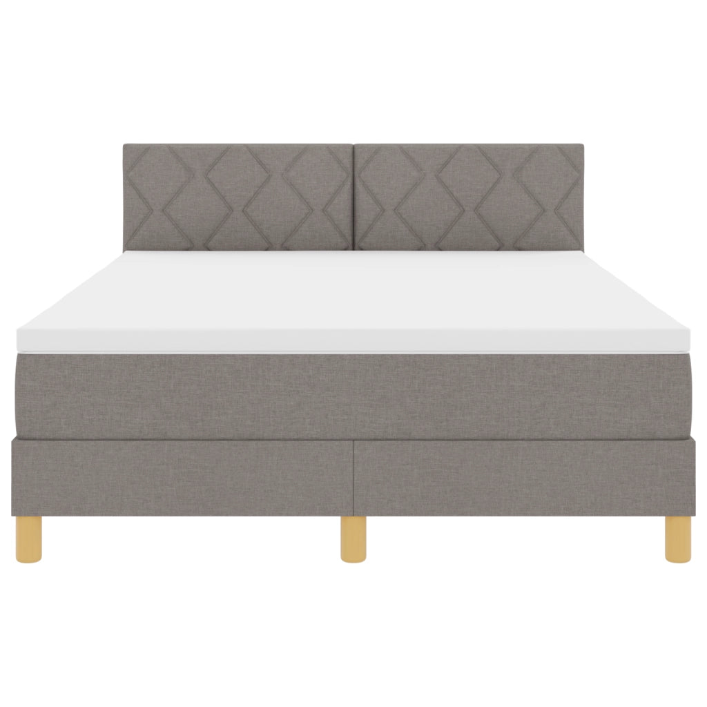 Letto Box Spring con Materasso Tortora 160x200 cm Tessuto